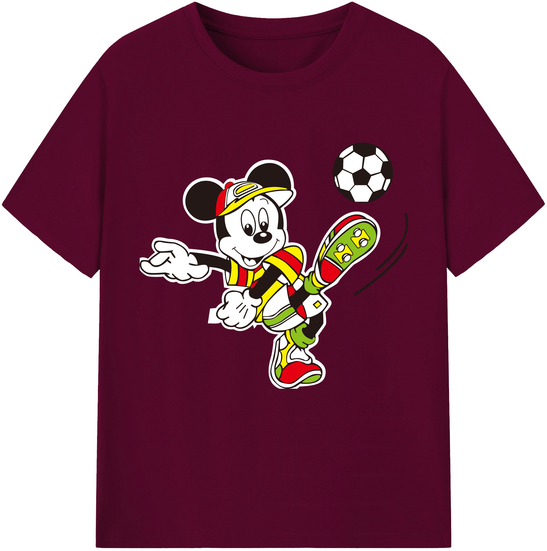 （画像用） ミッキーマウス Mickey Mouse レディースカジュアルプリントTシャツ（綿100％）
